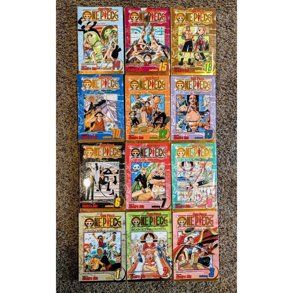 RARE One Piece Gold Foil Manga Lot Of 12 Vols Viz OOP 1st And 2nd Printing
